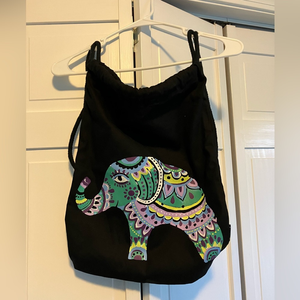 elephant drawstring bag